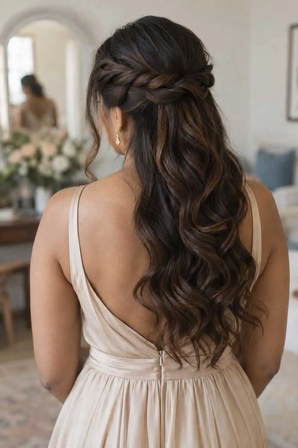 Rope-Twist Half-Up Hair wedding inspiration