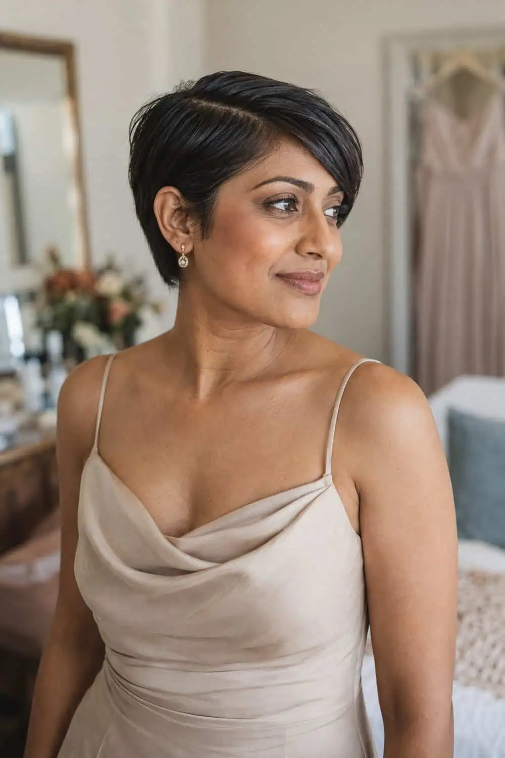Deep Side-Part Pixie wedding inspiration