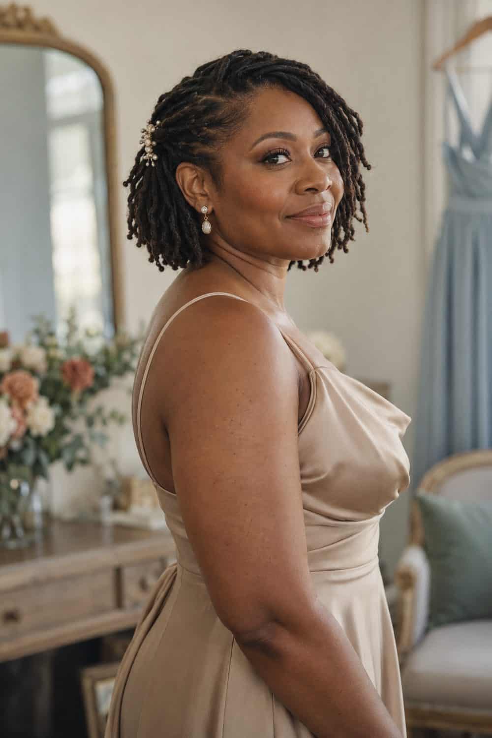 Short Loc Bob wedding inspiration