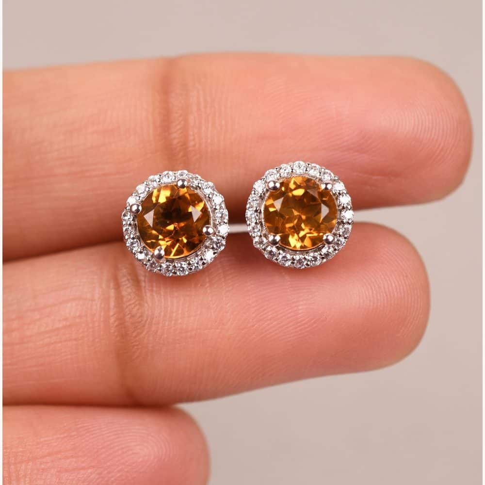 Madeira Citrine Stud Earrings