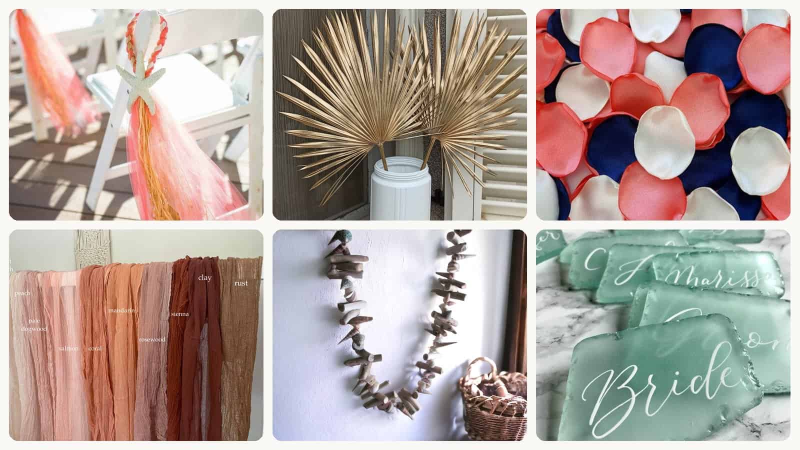 A selection of the everything that dresses a shoreline ceremony
