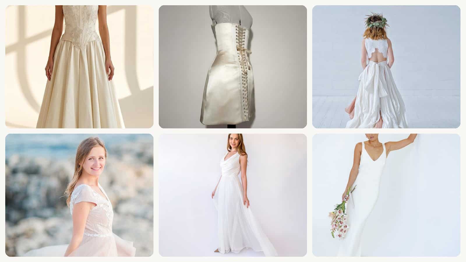 A selection of the gowns that travel well and breathe